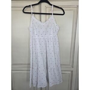 Sim & Sam Tiered Sundress Women's Med Lg Ruffles Nautical‎ Patriotic